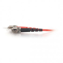 6.6ft (2m) ST-ST 62.5/125 OM1 Duplex Multimode PVC Fiber Optic Cable - Red