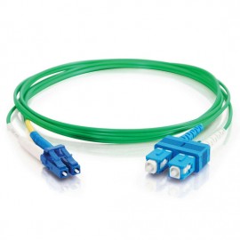 3.3ft (1m) LC-SC 9/125 OS2 Duplex Single-Mode PVC Fiber Optic Cable - Green