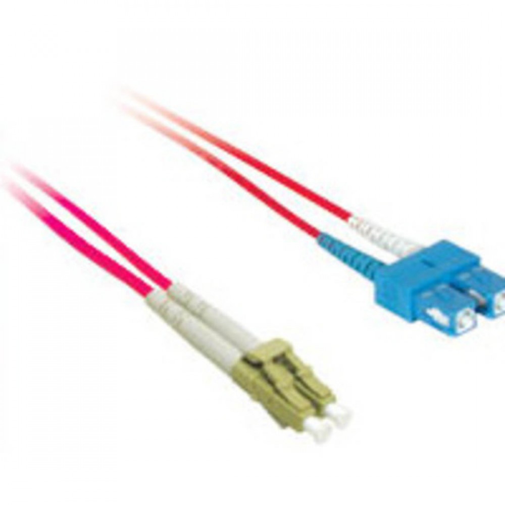 32.8ft (10m) LC-SC 9/125 OS2 Duplex Single-Mode PVC Fiber Optic Cable - Red