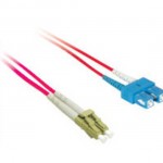 16.4ft (5m) LC-SC 9/125 OS2 Duplex Single-Mode PVC Fiber Optic Cable - Red