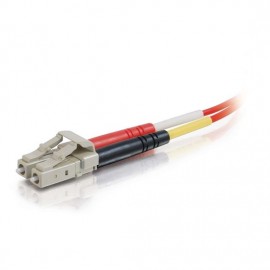 6.6ft (2m) LC-ST 50/125 OM2 Duplex Multimode PVC Fiber Optic Cable - Red