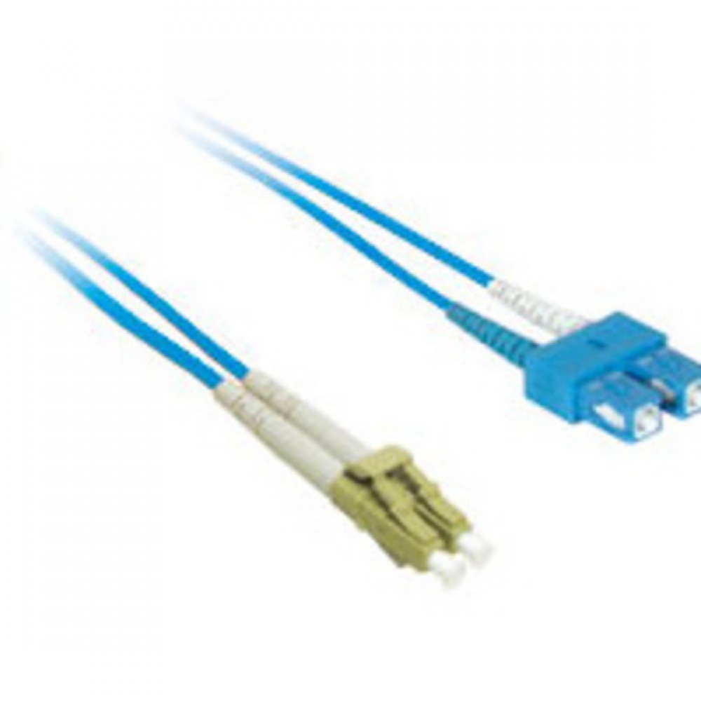 9.8ft (3m) LC-SC 9/125 OS2 Duplex Single-Mode PVC Fiber Optic Cable - Blue