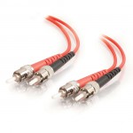 6.6ft (2m) ST-ST 62.5/125 OM1 Duplex Multimode PVC Fiber Optic Cable - Red