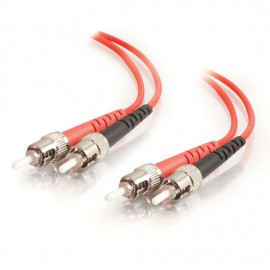 6.6ft (2m) ST-ST 62.5/125 OM1 Duplex Multimode PVC Fiber Optic Cable - Red