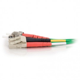 3.3ft (1m) LC-ST 62.5/125 OM1 Duplex Multimode PVC Fiber Optic Cable - Green